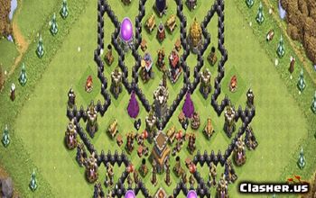 Town Hall 8 Hybrid Base: Balancing Defense and Resource Protection [COPY  LINK] - Base of Clans