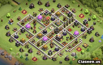 town hall 11, trophy/war base layout #38944