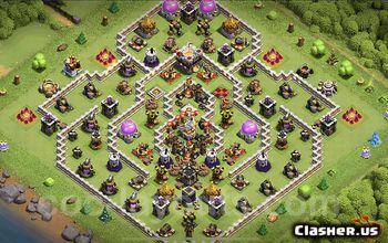 town hall 11, trophy/war base layout #38945