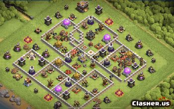 town hall 11, trophy/war base layout #39048