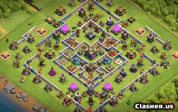town hall 14, trophy/war base layout #39187