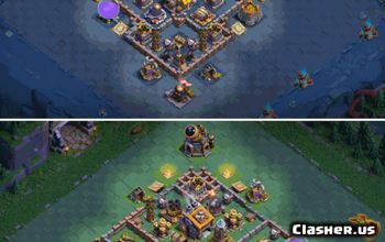 builder hall 9, builder/trophy/farming base layout #39307