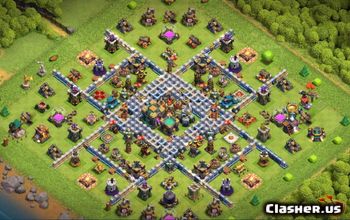 town hall 14, trophy/war base layout #39417
