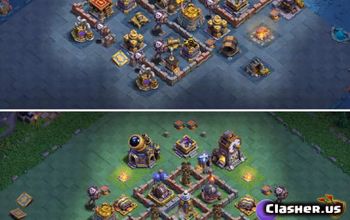 builder hall 9, builder/trophy/farming base layout #39439