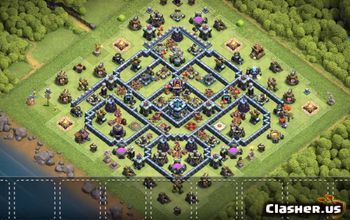 town hall 13, trophy/war base layout #39482