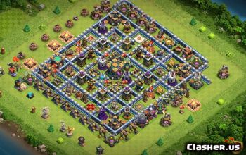 town hall 14, trophy/war base layout #39920