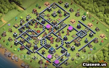 town hall 13, trophy/war base layout #40252