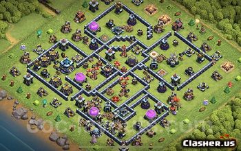 town hall 13, trophy/war base layout #40253