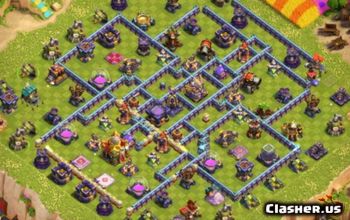 town hall 16, trophy/war base layout #40596