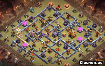 town hall 16, trophy/war base layout #40667